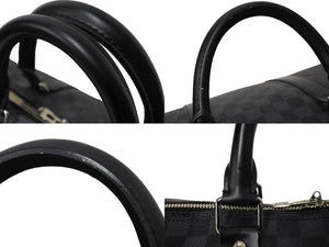 新品同様 LOUIS VUITTON ルイヴィトン キーポルバンドリエール55 ボストンバッグ N41413 ダミエグラフィット ブラック 中古 66287