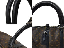 画像をギャラリービューアに読み込む, LOUIS VUITTON ルイヴィトン キーポル バンドリエール45 ボストンバッグ M56711 モノグラムマカサー ブラウン 美品 中古 66288