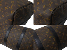 画像をギャラリービューアに読み込む, LOUIS VUITTON ルイヴィトン キーポル バンドリエール45 ボストンバッグ M56711 モノグラムマカサー ブラウン 美品 中古 66288
