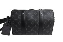 画像をギャラリービューアに読み込む, 新品同様 LOUIS VUITTON ルイヴィトン シティ キーポル ショルダーバッグ M45936 モノグラム エクリプス キャンバス 中古 66293