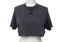 Load image into Gallery viewer, courreges クレージュ 半袖Ｔシャツ クロップド ショート丈 トップス 223JTS077JS00719071 サイズXS グレー コットン 美品 中古 66303