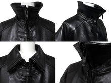 画像をギャラリービューアに読み込む, 極美品 BALENCIAGA バレンシアガ ロゴバイカージャケット ライダース 20AW 594594 レザー ブラック ホワイト サイズ48 中古 66307