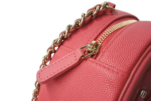 Like new CHANEL CC Filigree Chain Shoulder Bag No. 29 Caviar Skin Coco Mark Gold Hardware Pink Used 4a000100