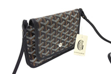 Load image into Gallery viewer, 新品未使用 GOYARD ゴヤール プリュメ ショルダーバッグ ポーチウォレット ブラック PVC レザー シルバー金具 中古 66316