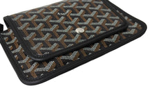 Load image into Gallery viewer, 新品未使用 GOYARD ゴヤール プリュメ ショルダーバッグ ポーチウォレット ブラック PVC レザー シルバー金具 中古 66316