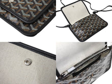 Load image into Gallery viewer, 新品未使用 GOYARD ゴヤール プリュメ ショルダーバッグ ポーチウォレット ブラック PVC レザー シルバー金具 中古 66316