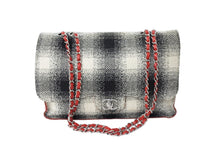 Load image into Gallery viewer, CHANEL シャネル シングルフラップ Wチェーンショルダーバッグ 18番台 ココマーク カーフスキン キャンバス ツイード 美品 中古 66318