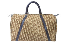 画像をギャラリービューアに読み込む, Christian Dior クリスチャンディオール ボストンバッグ 40cm トロッター柄 ブラウン ベージュ キャンバス レザー 良品 中古 66319