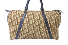 画像をギャラリービューアに読み込む, Christian Dior クリスチャンディオール ボストンバッグ 40cm トロッター柄 ブラウン ベージュ キャンバス レザー 良品 中古 66319