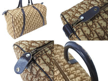画像をギャラリービューアに読み込む, Christian Dior クリスチャンディオール ボストンバッグ 40cm トロッター柄 ブラウン ベージュ キャンバス レザー 良品 中古 66319