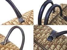 画像をギャラリービューアに読み込む, Christian Dior クリスチャンディオール ボストンバッグ 40cm トロッター柄 ブラウン ベージュ キャンバス レザー 良品 中古 66319