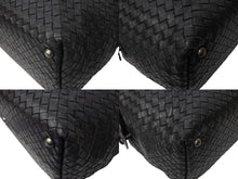 Load image into Gallery viewer, BottegaVeneta ボッテガヴェネタ イントレチャート モンテーニュ ミニボストンバッグ ハンドバッグ ブラック 美品 中古 66321