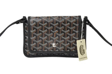 Load image into Gallery viewer, 新品未使用 GOYARD ゴヤール プリュメ ショルダーバッグ ポーチウォレット ブラック PVC レザー シルバー金具 中古 66325