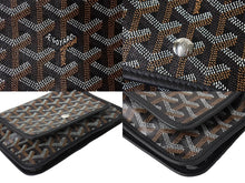 Load image into Gallery viewer, 新品未使用 GOYARD ゴヤール プリュメ ショルダーバッグ ポーチウォレット ブラック PVC レザー シルバー金具 中古 66325