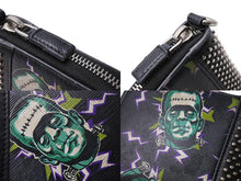 画像をギャラリービューアに読み込む, PRADA プラダ 二つ折り財布 フランケンシュタイン スタッズ 2mo004sasf-ment-zz ブラック グリーン 良品 中古 66329