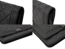 Load image into Gallery viewer, CHANEL シャネル ボーイシャネル チェーンウォレット ショルダーバッグ ラムスキン 21番台 シルバー金具 財布 ココマーク 美品 中古 66338