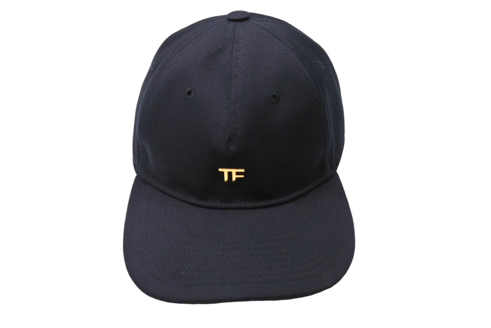 TOM FORD COTTON CANVAS TF BASEBALL CAP Cap Baseball Cap Black Gold Hardware Good Condition Used 66339