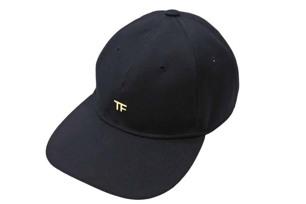 TOM FORD COTTON CANVAS TF BASEBALL CAP Cap Baseball Cap Black Gold Hardware Good Condition Used 66339