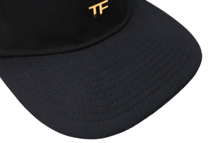 TOM FORD COTTON CANVAS TF BASEBALL CAP Cap Baseball Cap Black Gold Hardware Good Condition Used 66339