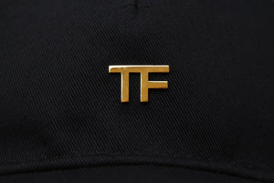 TOM FORD COTTON CANVAS TF BASEBALL CAP Cap Baseball Cap Black Gold Hardware Good Condition Used 66339