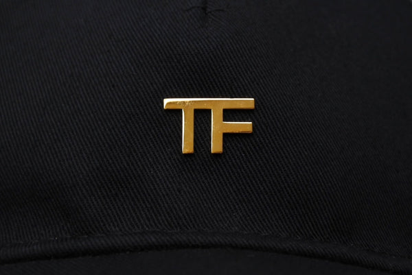 TOM FORD COTTON CANVAS TF BASEBALL CAP Cap Baseball Cap Black Gold Hardware Good Condition Used 66339