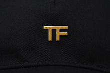画像をギャラリービューアに読み込む, TOM FORD トムフォード COTTON CANVAS TF BASEBALL CAP キャップ ベースボールキャップ ブラック ゴールド金具 美品 中古 66339