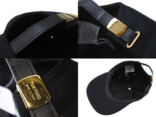 画像をギャラリービューアに読み込む, TOM FORD トムフォード COTTON CANVAS TF BASEBALL CAP キャップ ベースボールキャップ ブラック ゴールド金具 美品 中古 66339