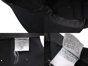TOM FORD COTTON CANVAS TF BASEBALL CAP Cap Baseball Cap Black Gold Hardware Good Condition Used 66339
