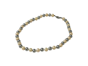 Very Good Condition Christian Dior Choker Pearl Necklace 7.7mm GP Pearl Gray Beige Used 66343