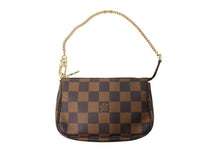 Load image into Gallery viewer, 極美品 LOUIS VUITTON ルイヴィトン ミニ ポシェット アクセソワール ポーチ N58009 ダミエキャンバス ゴールド金具 中古 66345