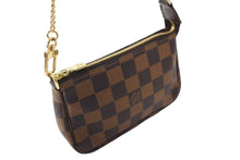 Load image into Gallery viewer, 極美品 LOUIS VUITTON ルイヴィトン ミニ ポシェット アクセソワール ポーチ N58009 ダミエキャンバス ゴールド金具 中古 66345