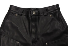 Load image into Gallery viewer, 未使用 CHROME HEARTS クロムハーツ 24年完売 カーペンター ダブルニー レザーパンツ ブラック SV925 size34 中古 66352
