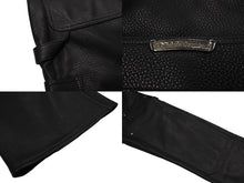 Load image into Gallery viewer, 未使用 CHROME HEARTS クロムハーツ 24年完売 カーペンター ダブルニー レザーパンツ ブラック SV925 size34 中古 66352