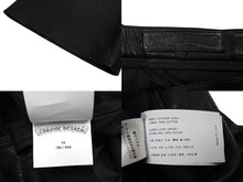 Load image into Gallery viewer, 未使用 CHROME HEARTS クロムハーツ 24年完売 カーペンター ダブルニー レザーパンツ ブラック SV925 size34 中古 66352