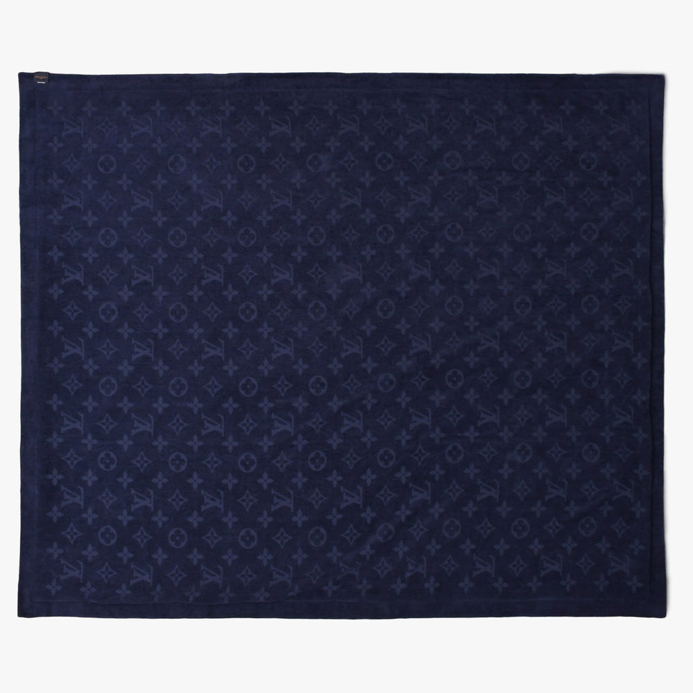 新品同様品 LOUIS VUITTON ルイヴィトン フータモノグラム バンダナ ブランケット MP3348 22AW ブルー 中古 4a006636