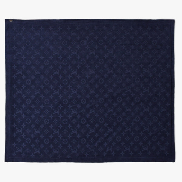 新品同様品 LOUIS VUITTON ルイヴィトン フータモノグラム バンダナ ブランケット MP3348 22AW ブルー 中古 4a006636