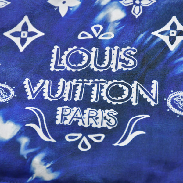 新品同様品 LOUIS VUITTON ルイヴィトン フータモノグラム バンダナ ブランケット MP3348 22AW ブルー 中古 4a006636