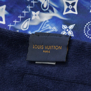 新品同様品 LOUIS VUITTON ルイヴィトン フータモノグラム バンダナ ブランケット MP3348 22AW ブルー 中古 4a006636