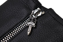 画像をギャラリービューアに読み込む, 極美品 CHROME HEARTS クロムハーツ DGR ZIP GROVE ダガージップ レザー グローブ 手袋 ブラック シルバー金具 サイズ8 中古 66360