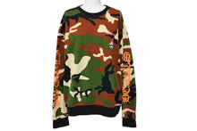 画像をギャラリービューアに読み込む, 極美品 ChromeHearts クロムハーツ MattyBoy マッティボーイ Caution Crewneck スウェット カモ ブラウン サイズL 中古 66364