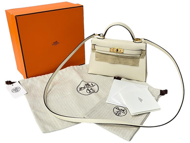 新品未使用 HERMES エルメス ミニケリー 2WAY ハンドバッグ ナタ U刻印 ヴォ―エプソン ショルダー ゴールド金具 中古 66367