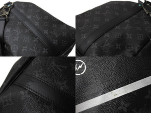 極美品 LOUIS VUITTON ルイヴィトン ボストンバッグ キーポル バンドリエール45 藤原ヒロシ フラグメント ブラック M43413 中古 66368