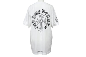 極美品 CHROME HEARTS クロムハーツ 半袖Ｔシャツ トップス クールネック サイズM ホワイト ブラック 中古 66369