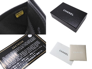 CHANEL シャネル カードケース ココマーク 16番台 イタリア製 キャビアスキン ブラック 美品 中古 66382