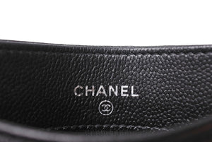 CHANEL シャネル カードケース ココマーク 16番台 イタリア製 キャビアスキン ブラック 美品 中古 66382