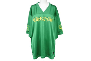 新品未使用 ChromeHearts クロムハーツ STADIUM JERSEY SS CHプリントメッシュTシャツ グリーン イエロー サイズL 66400