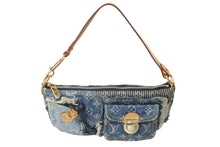Load image into Gallery viewer, 極美品 LOUISVUITTON ルイヴィトン パウチィ ワンショルダーバッグ M95382 パッチワーク モノグラムデニム ブルー 中古 66403