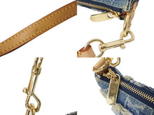 Load image into Gallery viewer, 極美品 LOUISVUITTON ルイヴィトン パウチィ ワンショルダーバッグ M95382 パッチワーク モノグラムデニム ブルー 中古 66403