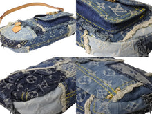Load image into Gallery viewer, 極美品 LOUISVUITTON ルイヴィトン パウチィ ワンショルダーバッグ M95382 パッチワーク モノグラムデニム ブルー 中古 66403