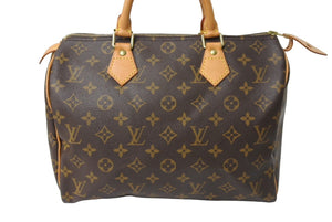 LOUIS VUITTON ルイヴィトン スピーディ30 ハンドバッグ M41526 旧型 モノグラム PVC レザー ゴールド金具 ブラウン 美品 中古 66412